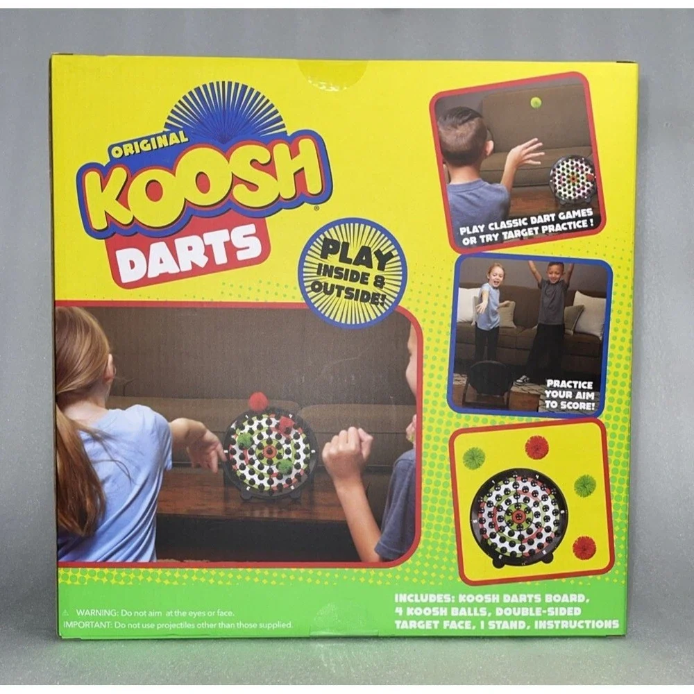 Koosh Darts Dartboard Toy For Kids Interactive Indoor & Outdoor Game Ages 6+ NEW